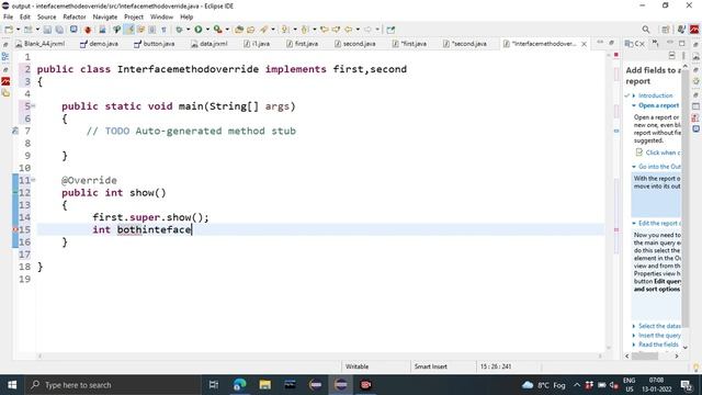 interface method override in Java смотреть онлайн