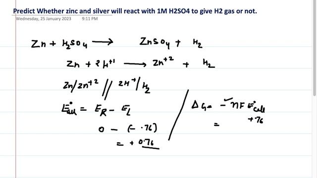 Predict whether zinc and silver react with 1 M sulphuric acid to give out hydrogen or not given смотреть онлайн
