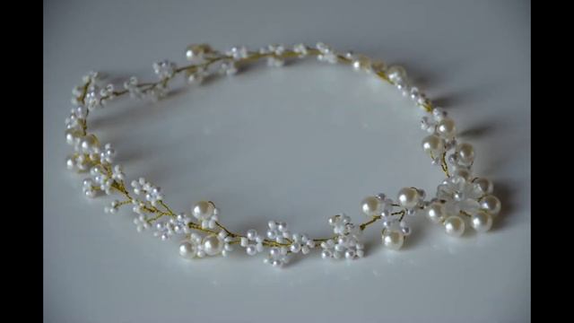 Wedding Hairstyle of the Bride. Pearl Crown.Жемчужный Венок Невесты. смотреть онлайн