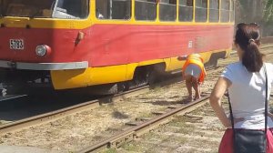 Сгорел трамвай в Волгограде