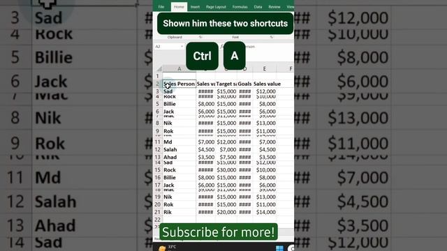 Two essential excel shortcuts for daily users! #excel #exceltips #exceltricks #exceltutorial