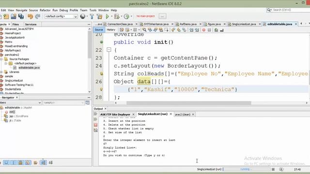 Bscit Sem V : Advanced Java Practical 2 ( Editable Table) смотреть онлайн