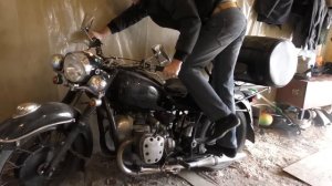 Запуск мотоцикла  К-750 после нескольких лет простоя