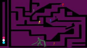 Rainbow Friends is Waiting There / Colour Stickman Maze Survival Game - Algodoo sTICKMAN  #marbleru