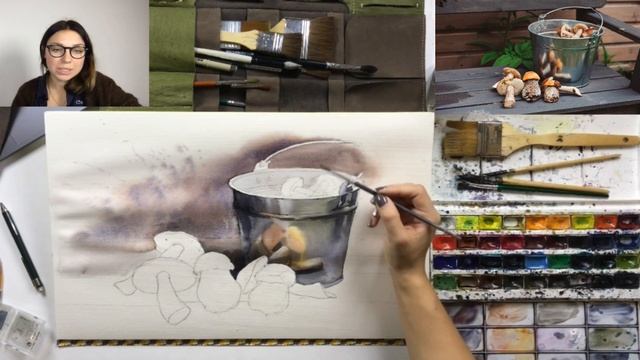 Мастер-класс «Грибная пора» | Как нарисовать грибы подберезовики поэтапно смотреть онлайн