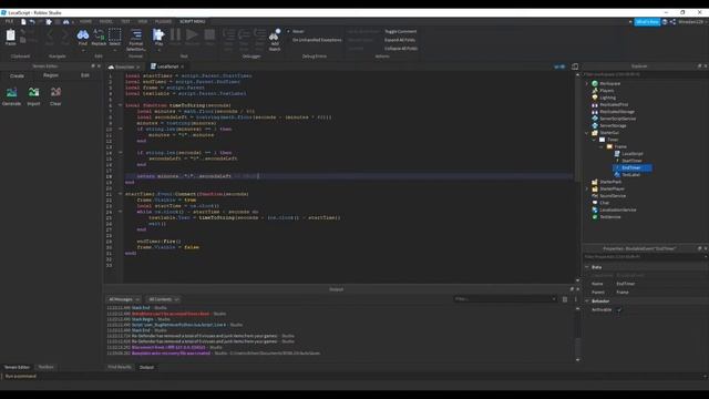 GUI Timer In Roblox Studio смотреть онлайн