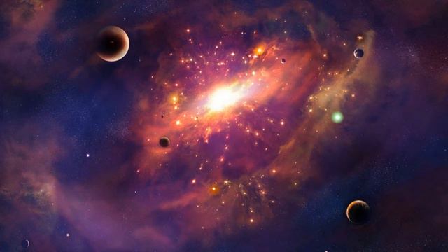 Футаж космос, фиолетовая галактика⁄видео фон смотреть онлайн