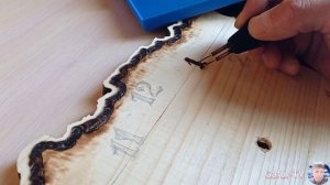 ￼ Часы с розой своими руками.Выжигание,резьба по дереву.Работа нихромовой нитью.