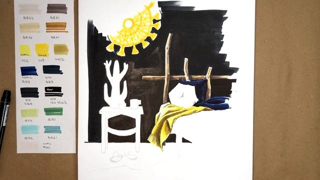 Marker sketch \ Tutorial \ Урок по рисованию интерьерного скетча смотреть онлайн
