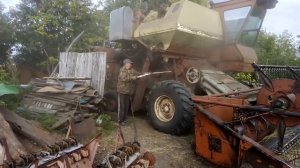 Продувка комбайна мощным компрессором