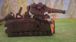 Кв-6 VS Ратте. Мультики про танки из пластилина.