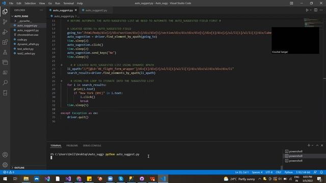 Web Automation Testing Using Selenium Python part 6 Handling Auto suggestion смотреть онлайн