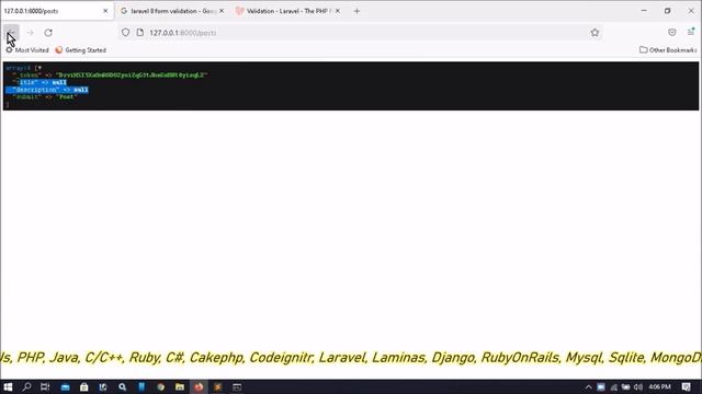 laravel-8 Tutorial Part-07 | Form Validation | Insert data using form request in (Hindi)