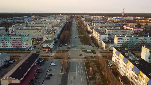 Муравленко с высоты птичьего полета. Улица Ленина смотреть онлайн