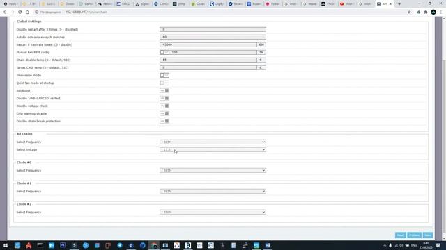Vnish 2.0.3 S17 Часть 2. Настройка