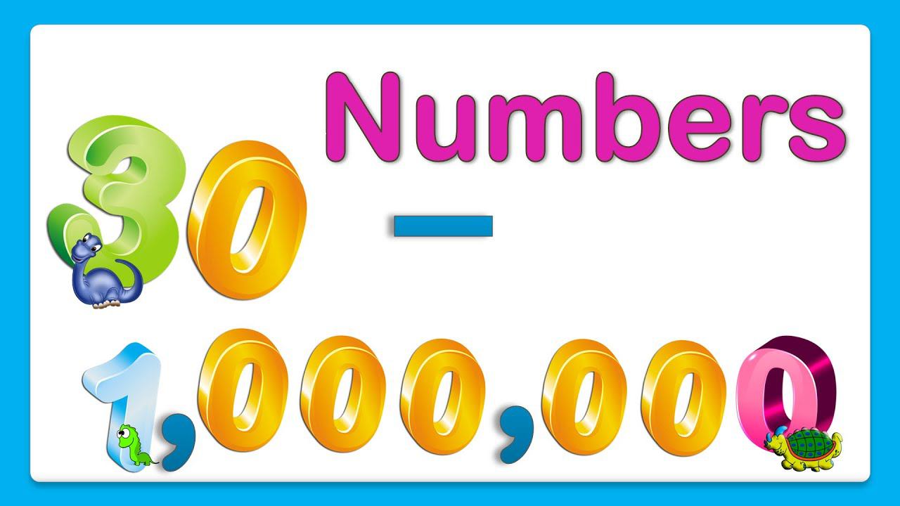 Числа на английском языке от 30 до 1000000