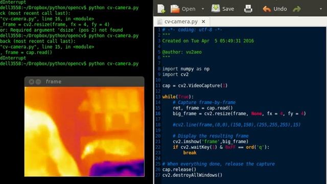 OpenCV with Lepton2 IR Sensor смотреть онлайн