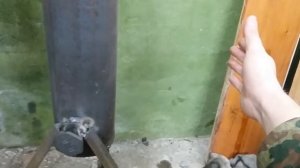 Печь на отработке с наддувом.