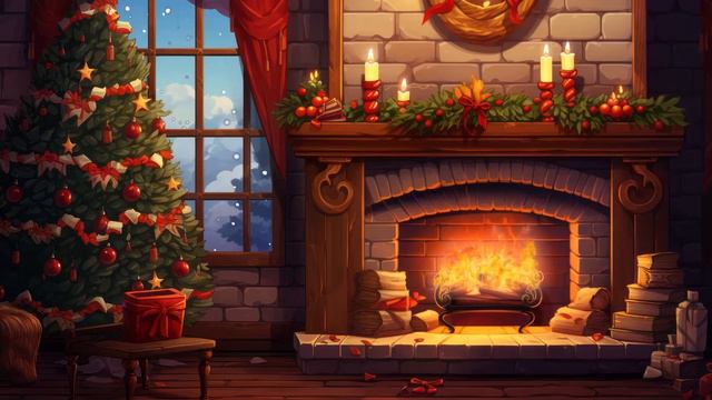 Cozy Christmas Night 🎄❄ Christmas Lofi Mix with a Fireplace ❄ Crackling Christmas 🎅 to Chill & Rela смотреть онлайн