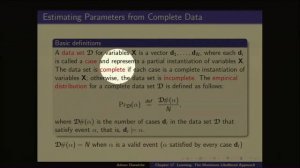 11a. Learning Parameters: Complete Data (Chapter 17)