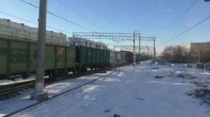 Подборка грузовых поездов в зимнее время