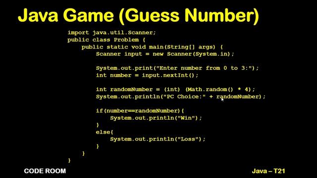 JAVA GUESS NUMBER GAME | JAVA GUESS NUMBER | JAVA GAMES | T-21 | JAVA COURSE FOR BEGINNERS 2023