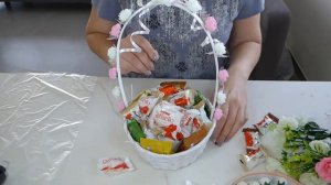 Корзинка  конфет. Подарок своими руками.