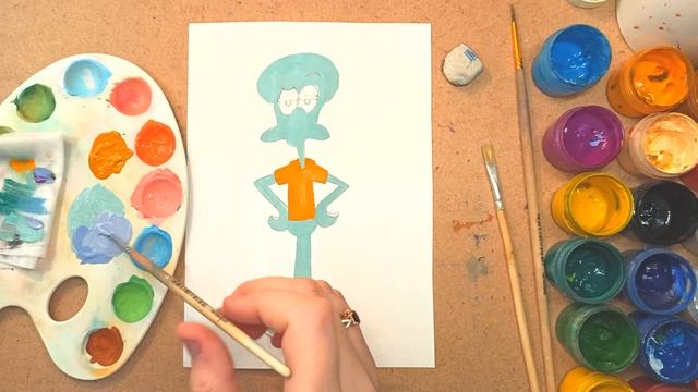 Рисуем Сквидварда из мультика Спанч Боб смотреть онлайн