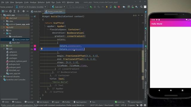 Appbar in Flutter Linear Gradient Color Container | Make Amazon Clone with Push Notification Servic смотреть онлайн