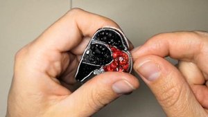 обработка края броши канителью. Брошь своими руками