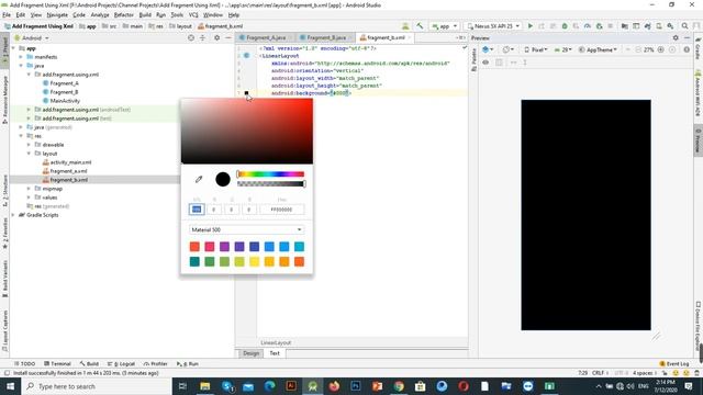 Add Fragment Through Xml (Android Studio) смотреть онлайн