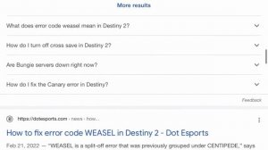 Fix Error Code “Weasel” (Destiny 2)
