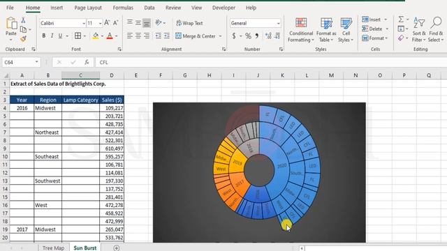 Mastering Advanced Charts in Excel: Exploring Tree Map, Sunburst, and Radar Charts