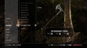 Skyrim - "Woodsman's Friend" Unique Axe (LOCATION)