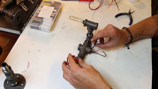 DIY Robot Pipe Lamp steam punk robot table lamp.