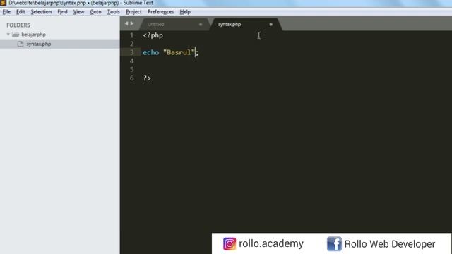 Tutorial Dasar PHP | Mengenal syntax