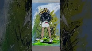 Картина гольф девушка