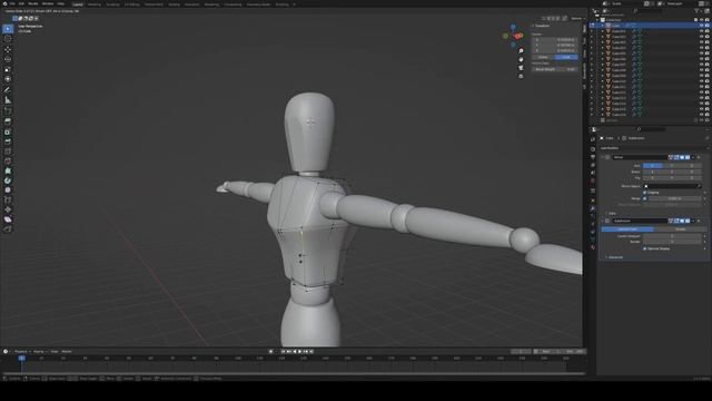 Wooden drawing doll (mannequin) | Blender Modeling Time-lapse смотреть онлайн
