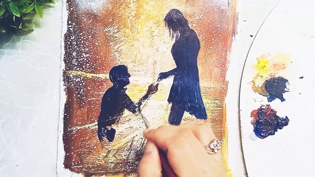 A love couple in rainy night | acrylic painting tutorial in easy way смотреть онлайн