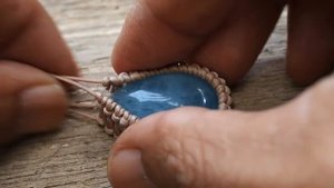 How to wrap a stone cabochon pendant with macrame technique/ easy tutorial