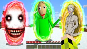 Выбери правильный портал БАЛДИ или СКРОМНИК или ДЖЕФФ УБИЙЦА в МАЙНКРАФТ