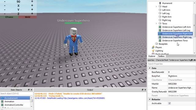 ROBLOX get character mesh part ID смотреть онлайн
