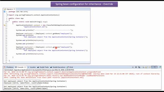 Spring bean configuration for inheritance [Override base bean value] | Spring Tutorial смотреть онлайн
