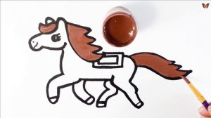 Как нарисовать ЛОШАДКУ /  раскраска ЛОШАДКА  для детей / Раскраски малышам