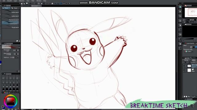 Pikachu , Sketch , Huion Kamvas Gt-191 смотреть онлайн