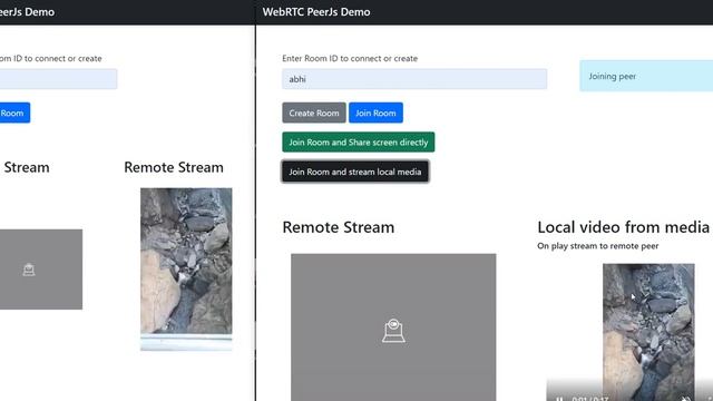 WebRTC Demo using Peer JS | local media stream