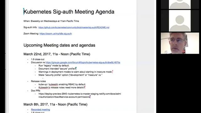 Kubernetes SIG Auth 20170322 смотреть онлайн
