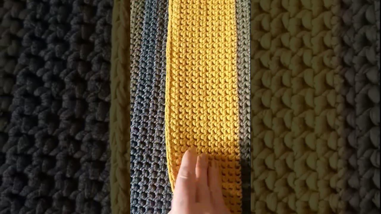 Коврик из трикотажной пряжи крючком. Crochet pattern #shorts Ссылка на мк в комментариях смотреть онлайн