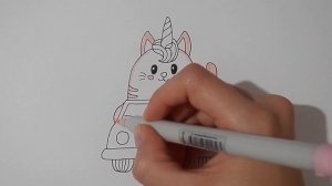 Рисуем  КОТА ЕДИНОРОГА В МАШИНЕ, Рисуем Просто/934/Drawing a UNICORN CAT IN a CAR