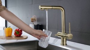 Смеситель под фильтр с выдвижным изливом SERPENTINE в цвете бронза Se213222-BR